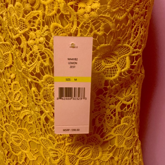 NWT! Nanette Lepore Lace Top. Lemon Zest color. - Picture 5 of 9